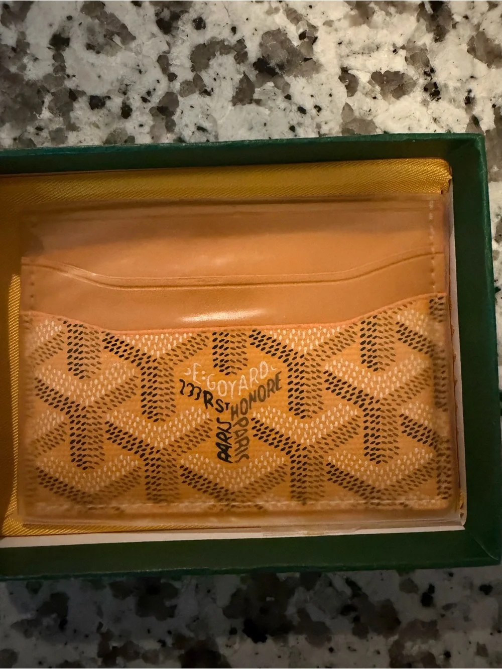 Orange Card & Key Holder with Signature Pattern